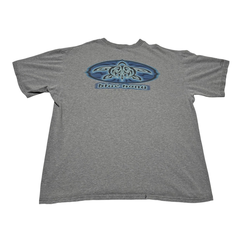 Y2K Crazy Shirts Blue Hawaii Turtle Art Logo Gray Shirt Men's Large Short Length